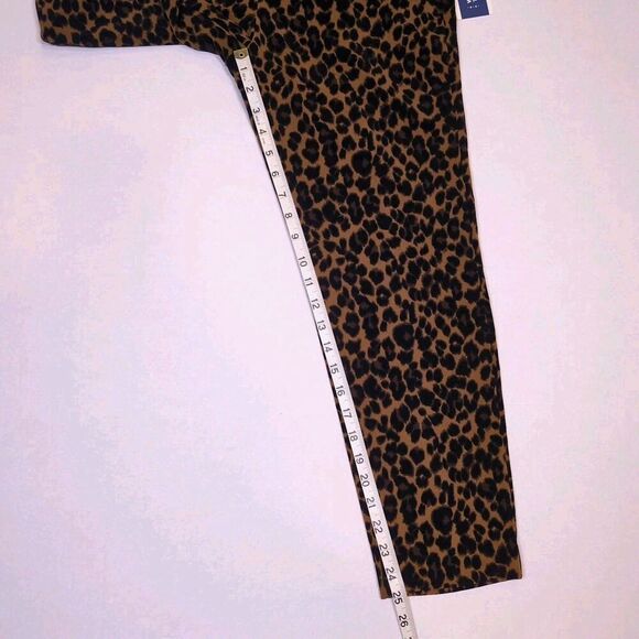 Old Navy Harper Mid Rise Pants Womens Sz 0 Leopard Cheetah Brown Black 28x25 NWT - Picture 11 of 13